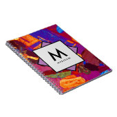 名前とモノグラムをオンにした花崗岩の薄いセクション ノートブック (右側)