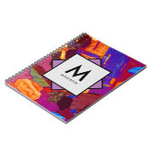 名前とモノグラムをオンにした花崗岩の薄いセクション ノートブック (左側)