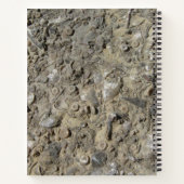 名前とモノグラムを付けた石灰岩の化石 ノートブック (裏面)
