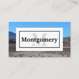 名前とモノグラム付きカリフォルニア砂漠の風景 名刺