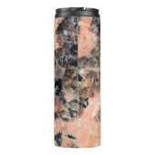 名前とモノグラム付きピンク花崗岩のテクスチャ タンブラー (裏面)