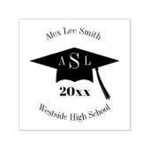 名前とモノグラム卒業キャップクラス セルフインキングスタンプ (デザイン)