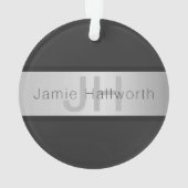 名前とモノグラム |グレーフェイクズ&シルバールック オーナメント (裏面)