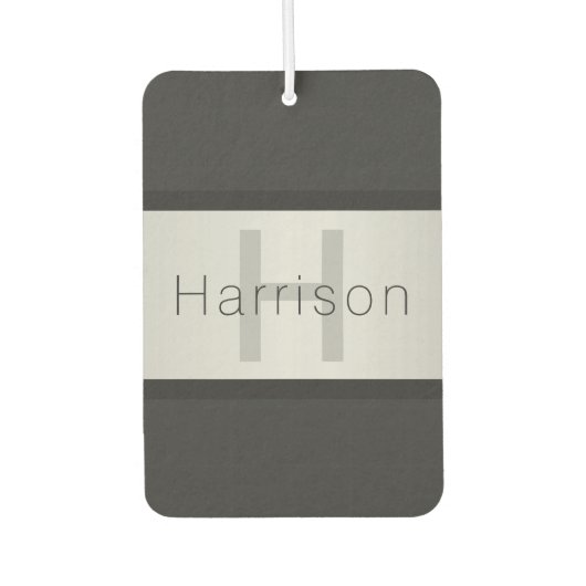 名前とモノグラム |グレーフェイクズ&シルバールック カーエアーフレッシュナー (正面)