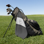 名前とモノグラム |グレーフェイクズ&シルバールック ゴルフタオル (グリーン)