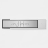 名前とモノグラム |グレーフェイクズ&シルバールック サインプレート (正面)