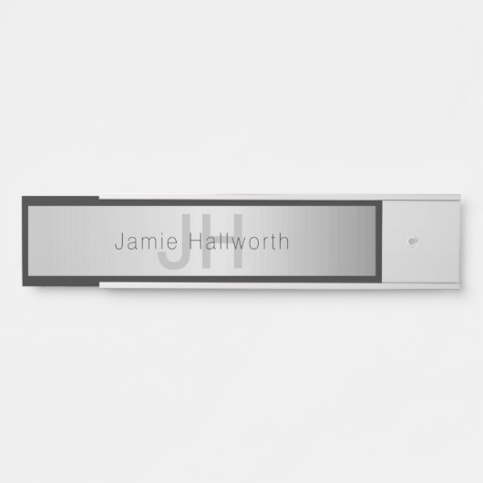 名前とモノグラム |グレーフェイクズ&シルバールック サインプレート (正面)