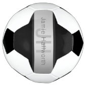 名前とモノグラム |グレーフェイクズ&シルバールック サッカーボール (回転)