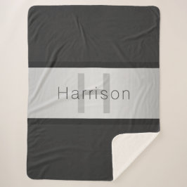 名前とモノグラム |グレーフェイクズ&シルバールック シェルパブランケット