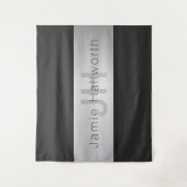 名前とモノグラム |グレーフェイクズ&シルバールック タペストリー (正面)