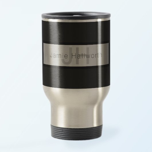 名前とモノグラム |グレーフェイクズ&シルバールック トラベルマグ