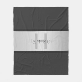 名前とモノグラム |グレーフェイクズ&シルバールック フリースブランケット