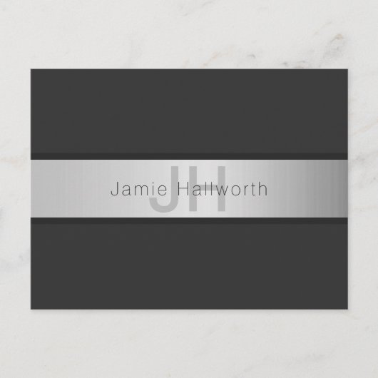 名前とモノグラム |グレーフェイクズ&シルバールック ポストカード (正面)