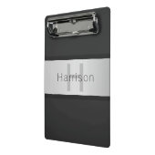 名前とモノグラム |グレーフェイクズ&シルバールック ミニクリップボード (アングル2)