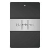 名前とモノグラム |グレーフェイクズ&シルバールック ミニクリップボード (裏面)