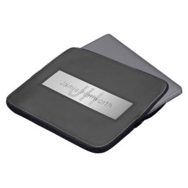 名前とモノグラム |グレーフェイクズ&シルバールック ラップトップスリーブ