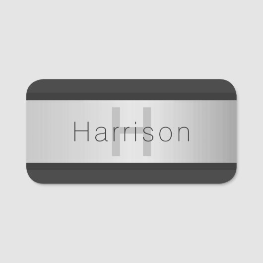 名前とモノグラム |グレーフェイクズ&シルバールック 名札 (正面)