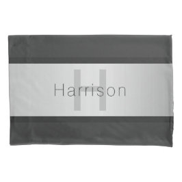 名前とモノグラム |グレーフェイクズ&シルバールック 枕カバー