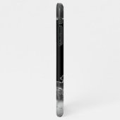 名前とモノグラム、グレーブラック瑪瑙、金ゴールドホワイト文字 iPhoneケース (左側)