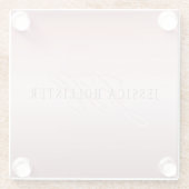 名前とモノグラム |ソフトフェイクバラ金ゴールド赤面 ガラスコースター (裏面)