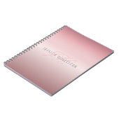 名前とモノグラム |ソフトフェイクバラ金ゴールド赤面 ノートブック (左側)