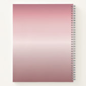 名前とモノグラム |ソフトフェイクバラ金ゴールド赤面 ノートブック (裏面)