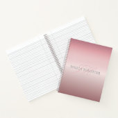 名前とモノグラム |ソフトフェイクバラ金ゴールド赤面 ノートブック (内部)