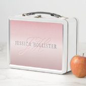 名前とモノグラム |ソフトフェイクバラ金ゴールド赤面 メタルランチボックス (インサイチュ)