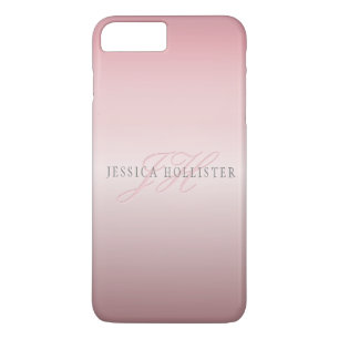 名前とモノグラム ソフトフェイクバラ金ゴールド赤面 iPhone 8 PLUS/7 PLUSケース