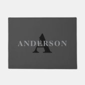 名前とモノグラム | ダークグレー ドアマット (正面)