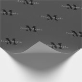 名前とモノグラム | ダークグレー ラッピングペーパー (角)