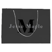 名前とモノグラム | ダークグレー ラージペーパーバッグ (裏面)