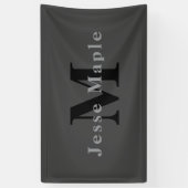 名前とモノグラム | ダークグレー 横断幕 (縦)