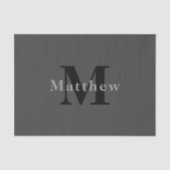 名前とモノグラム | ダークグレー 薄葉紙 (正面)