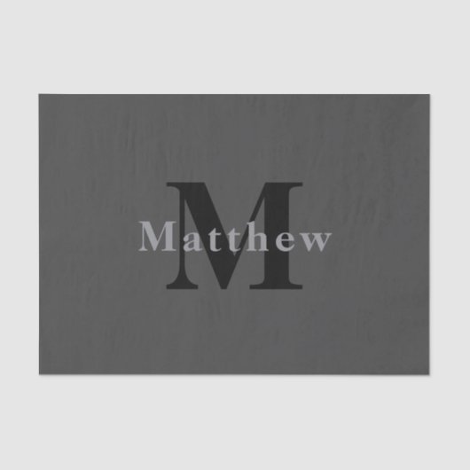 名前とモノグラム | ダークグレー 薄葉紙 (正面)