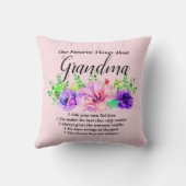 名前とリストの変更 – お気に入りのおばあちゃんについて クッション (裏面)