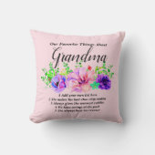 名前とリストの変更 – お気に入りのおばあちゃんについて クッション (正面)