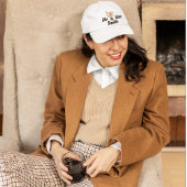 名前とリングや輪結婚の花嫁モダン 刺繍入りキャップ