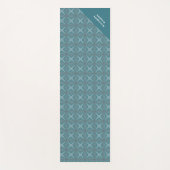 名前とレトロティール（緑がかった色）パターン ヨガマット (正面)