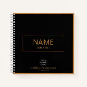 名前とロゴが入ったカスタムスパイラルノートブック ノートブック (正面)