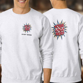 名前とロゴのアップロードテンプレート/前面/背面/グレー スウェットシャツ