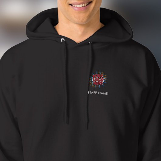 名前とロゴのアップロードテンプレート – 黒 パーカ