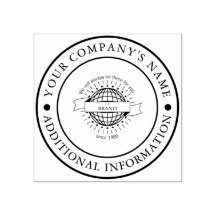 名前とロゴカスタムのゴム印