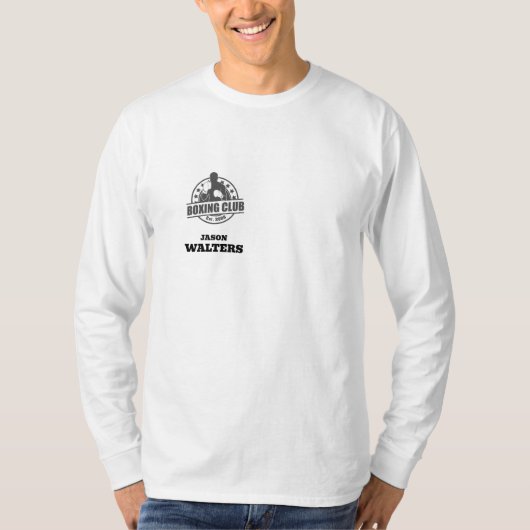 名前とロゴ入りボクシングチームTシャツ Tシャツ (正面)