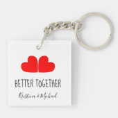 名前と一緒に赤いハートもかわいい キーホルダー (裏面)