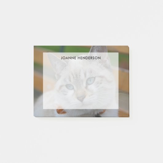 名前と上にあられる完全でカスタムな写真の文字 ポストイット (正面)