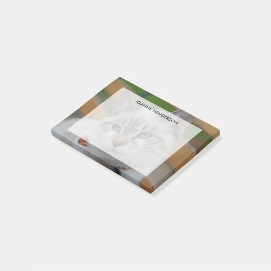 名前と上にあられる完全でカスタムな写真の文字 ポストイット (アングル)