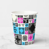 名前と人間関係の追加誕生日マゼンタとブルー 紙コップ (左)