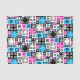 名前と人間関係の追加誕生日マゼンタとブルー 薄葉紙