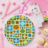 名前と人間関係誕生日オレンジと緑の追加 ペーパープレート (パーティー)